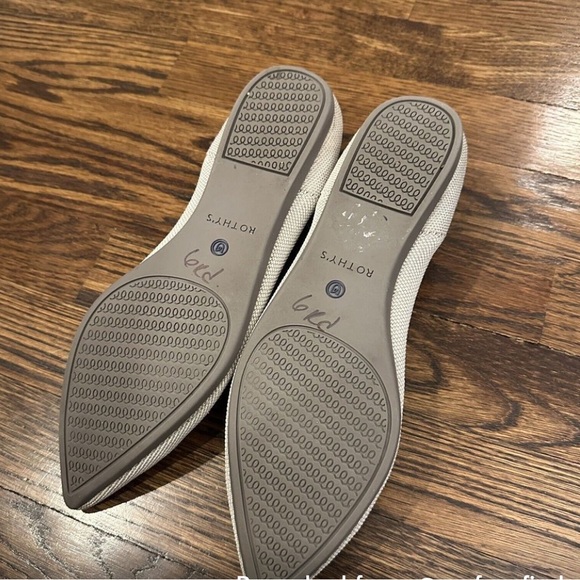 Rothy's Shoes The Point - sz 9.5 Gray w/ Blue Trim - Picture 4 of 5